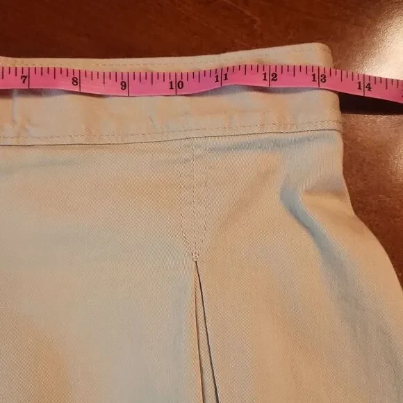 Gap Khaki Adjustable Waist Uniform Pleated A-line Skirts Built-in Shorts 18 Slim - Picture 3 of 9